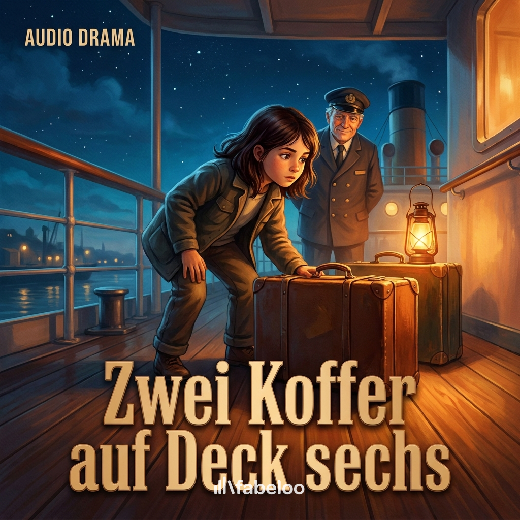 Zwei Koffer auf Deck sechs