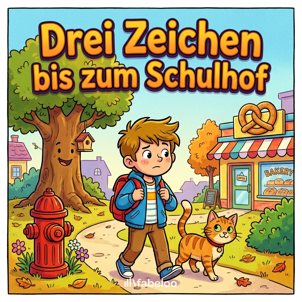 Drei Zeichen bis zum Schulhof